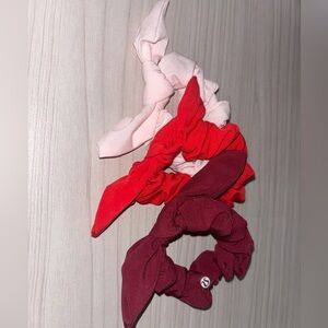 lululemon athletica Pink, Red, and Burgundy Hair Scrunchies